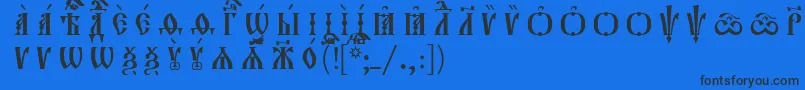 Шрифт Orthodox.TtIeucs8CapsР Р°Р·СЂСЏРґРѕС‡РЅС‹Р№ – чёрные шрифты на синем фоне